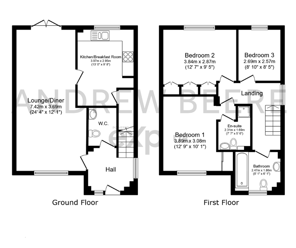 3, Bishop Close, Ashford floorplan
