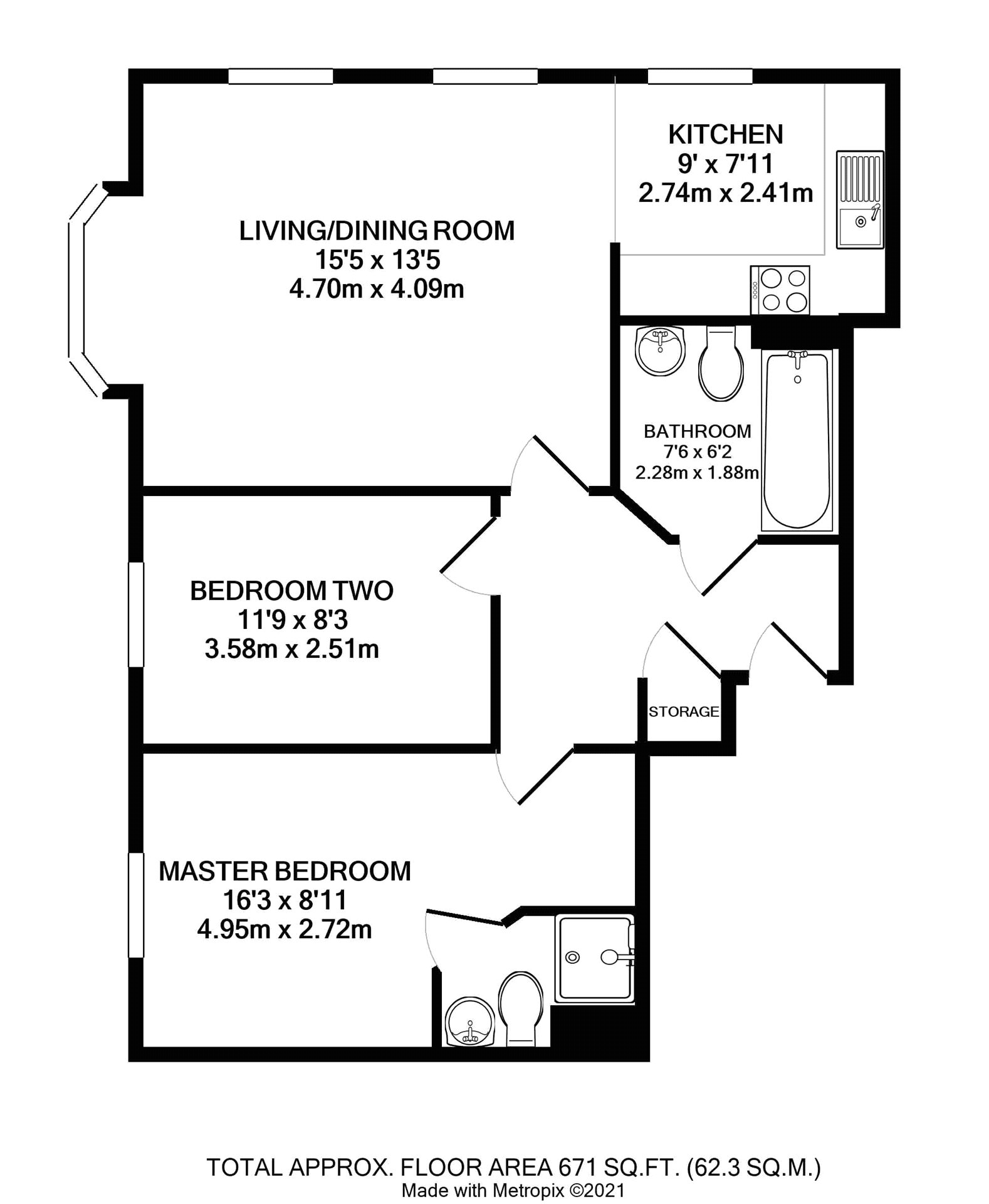 Jasmine Square, Woodley, Reading, Berkshire RG5, 2 bedroom flat for