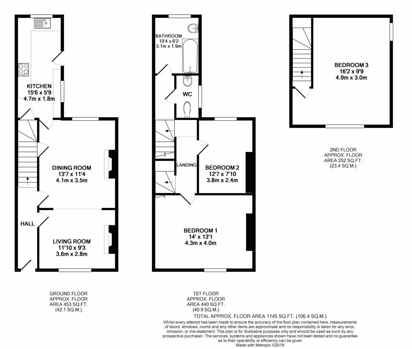 3 bed terraced house for sale in Orchard Street, Llanfaes, Brecon LD3