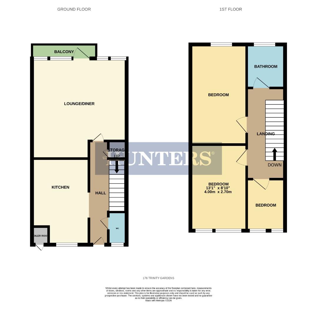 176, Trinity Gardens, London floorplan