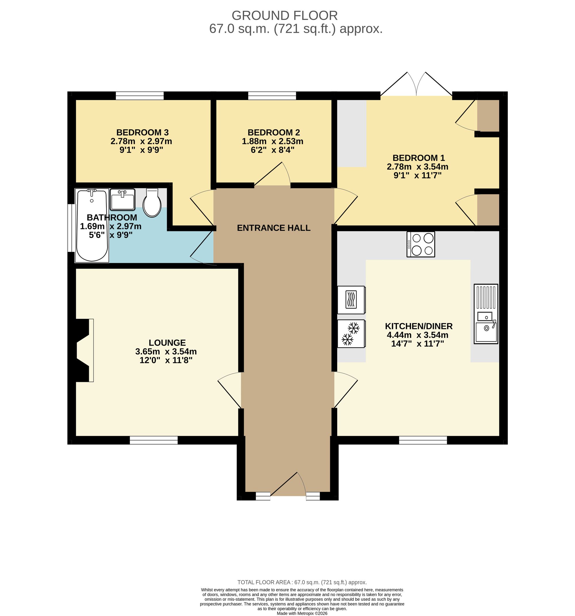 119a Calver Crescent, Chesterfield floorplan