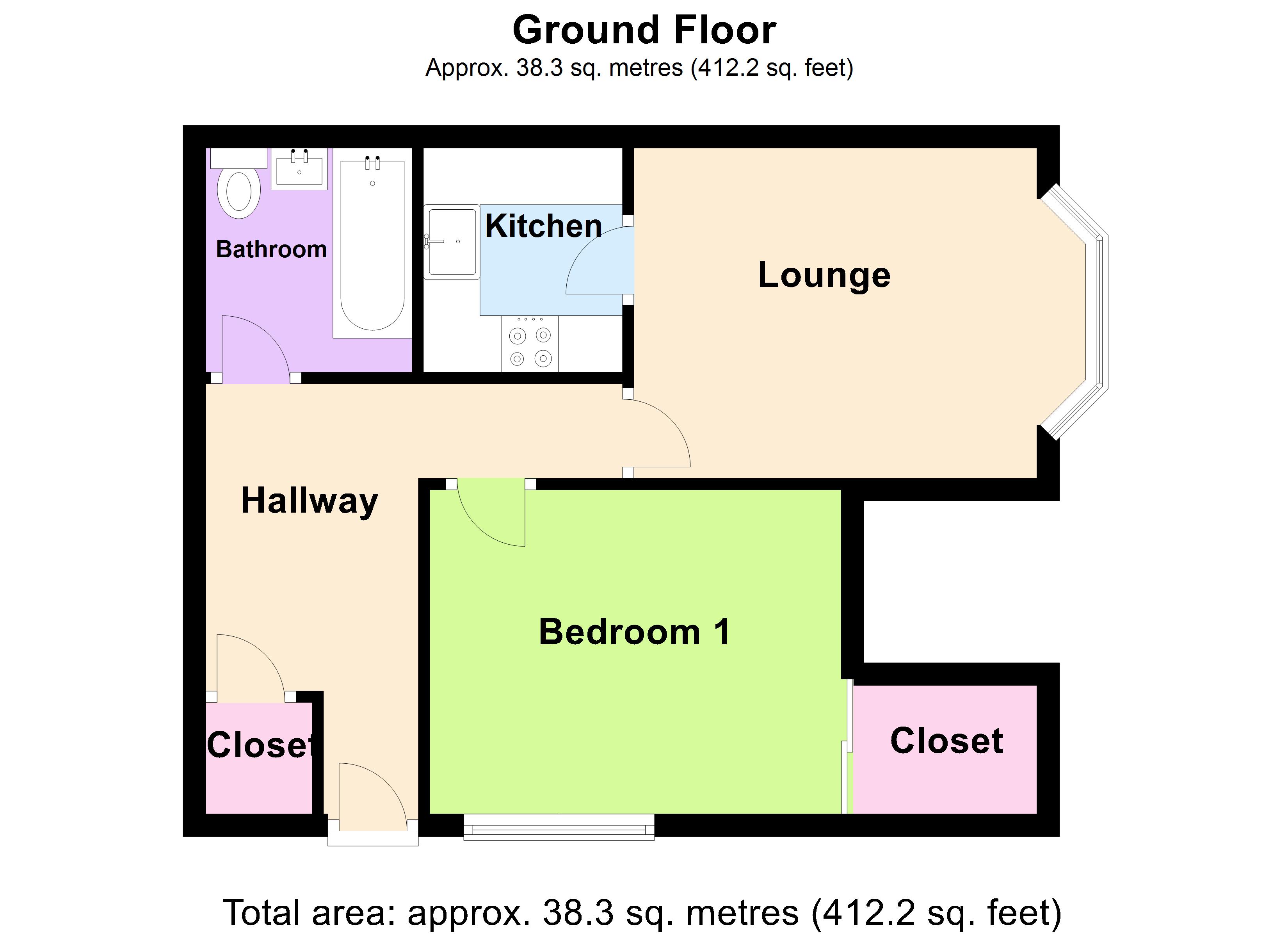 Flat 1 Raffles Court, 28-30, Elphinstone Road, Southsea floorplan