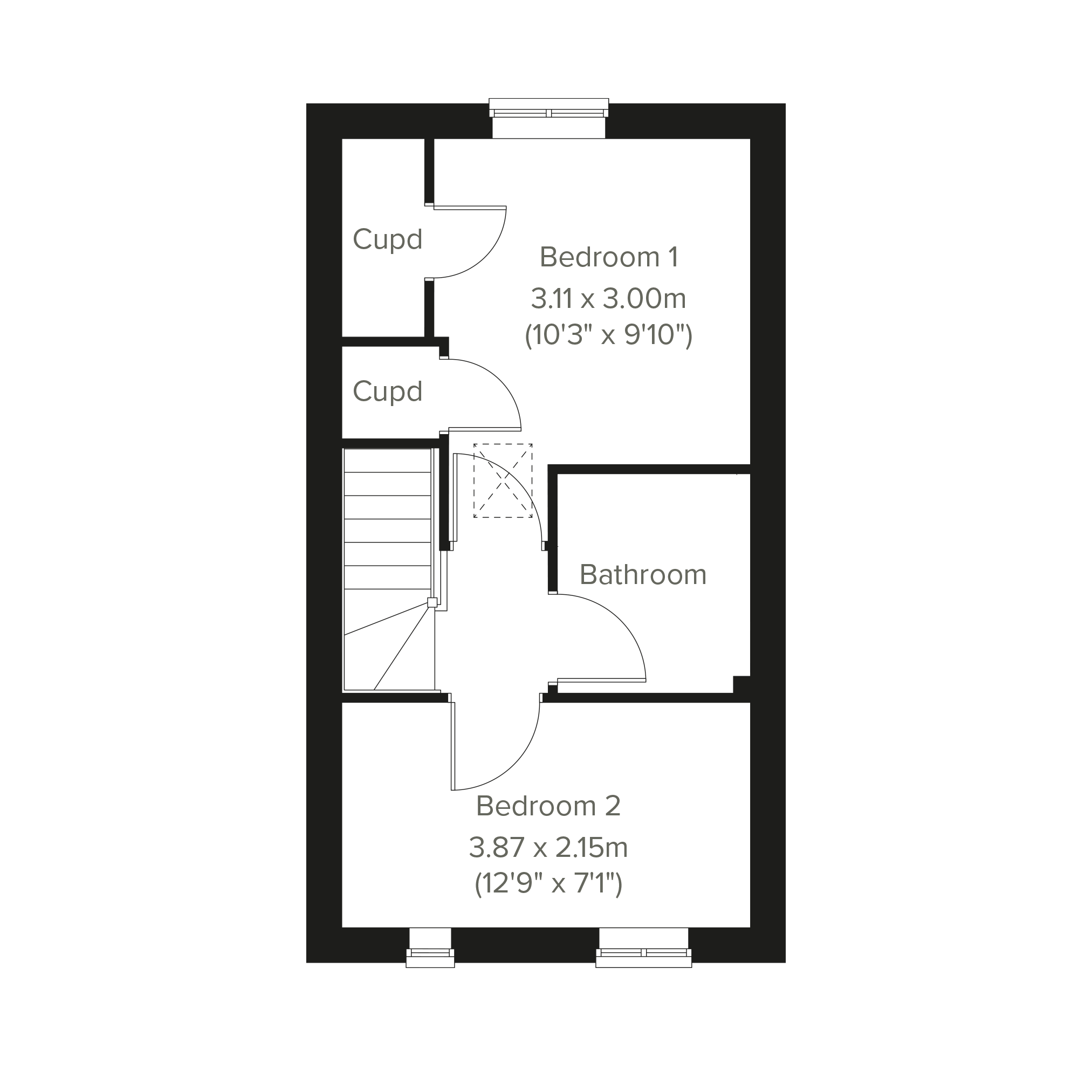 "The Alnmouth" at Stone Barton Road, Tithebarn, Exeter EX1, 2 bedroom