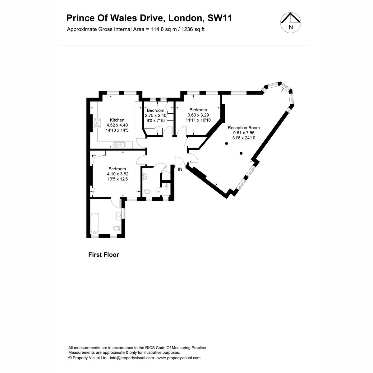 60, Prince Of Wales Drive, London floorplan