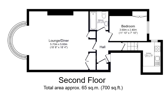 Second Floor Flat 3, 33, Bedford Square, Brighton floorplan