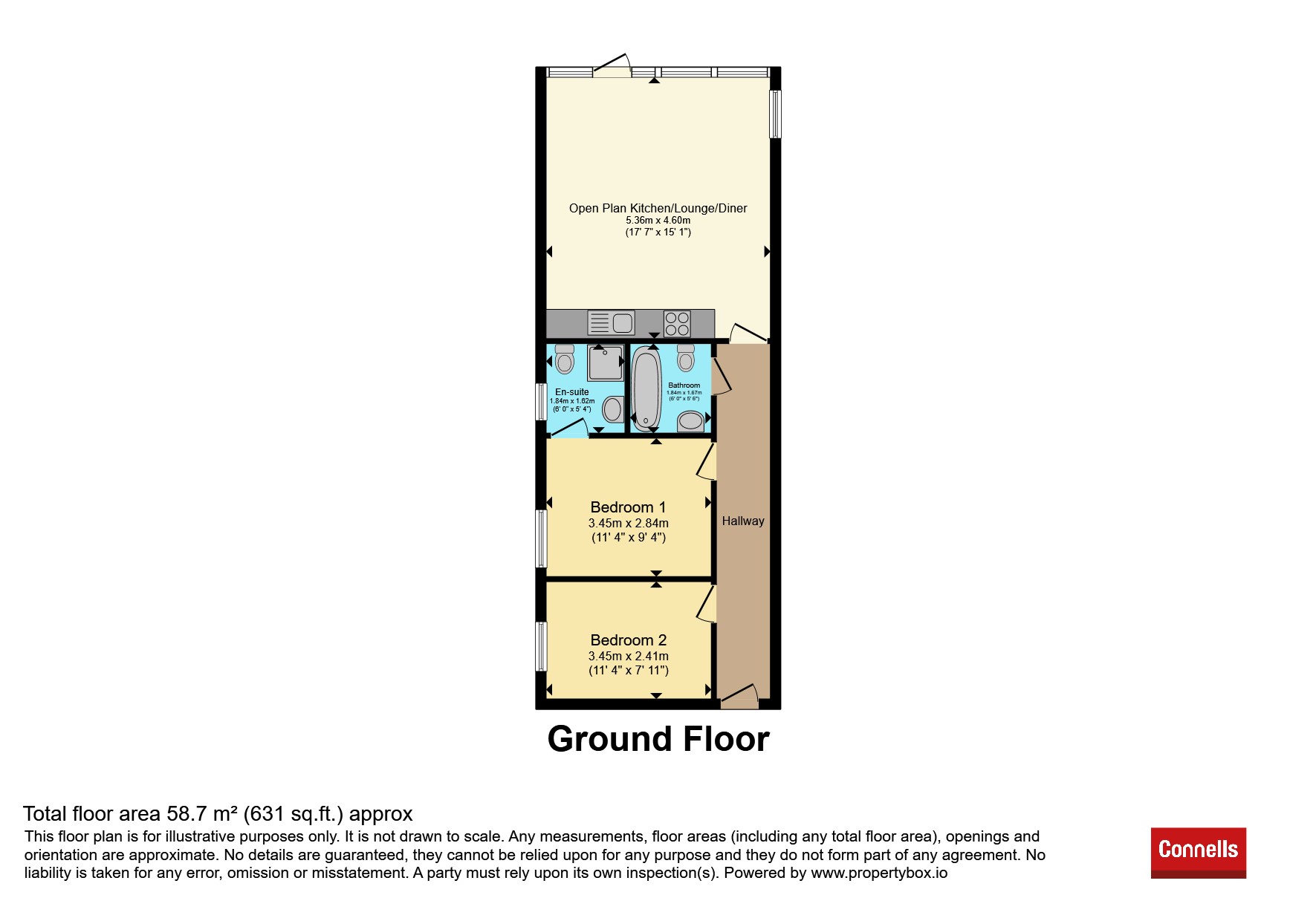 Flat 1, Lake Rise, 89, Down Hall Road, Rayleigh floorplan