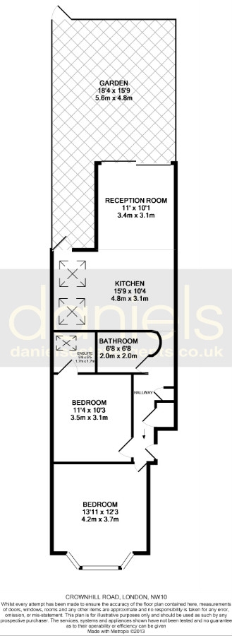 2 Bedrooms Flat to rent in Crownhill Road, Harlesden, London NW10