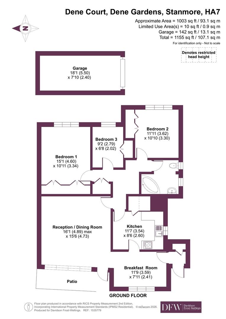 27 Dene Court, Dene Gardens, Stanmore floorplan