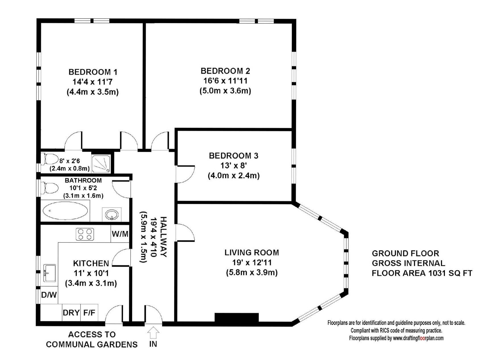 Belsize Court, Wedderburn Road, Belsize Park NW3, 3 bedroom flat for