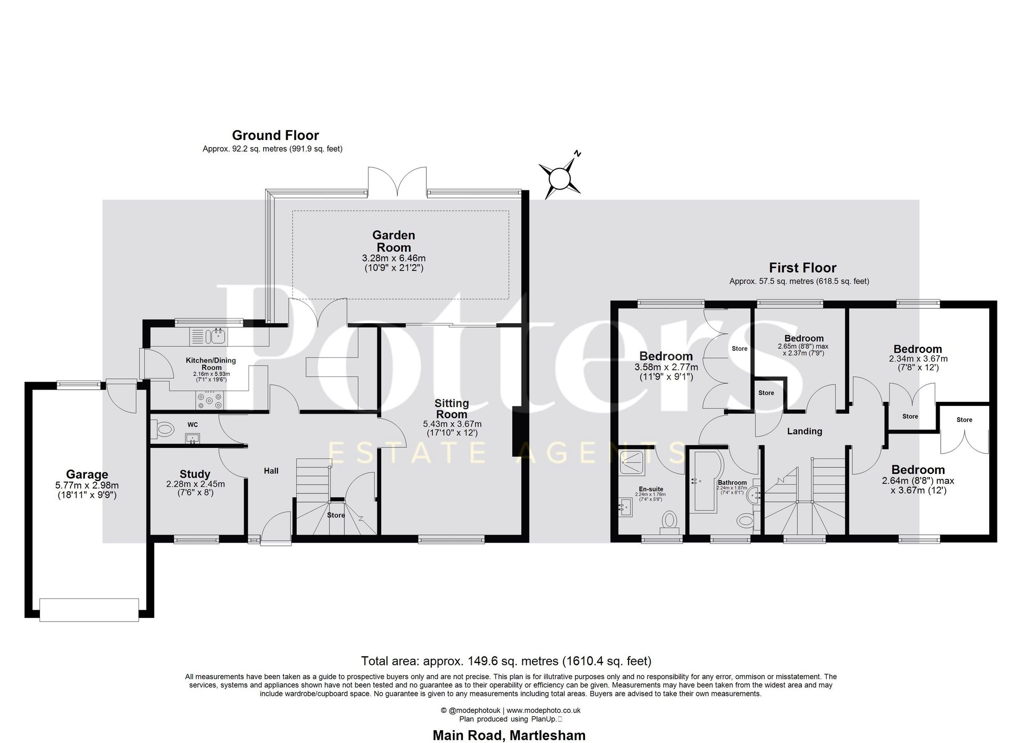 Three Gables Main Road, Woodbridge floorplan