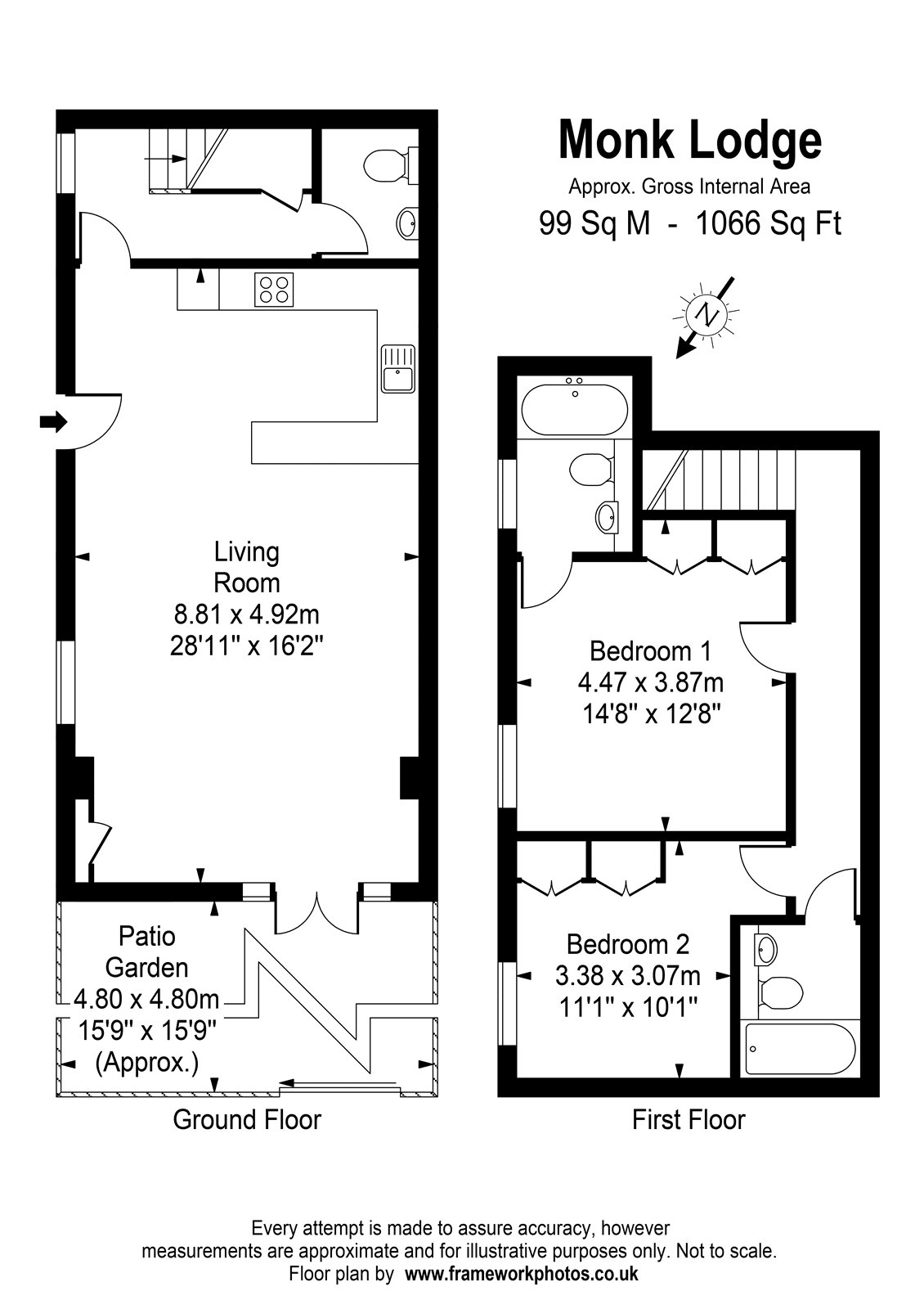 1, Monk Lodge, 2A, Friars Stile Road, Richmond floorplan