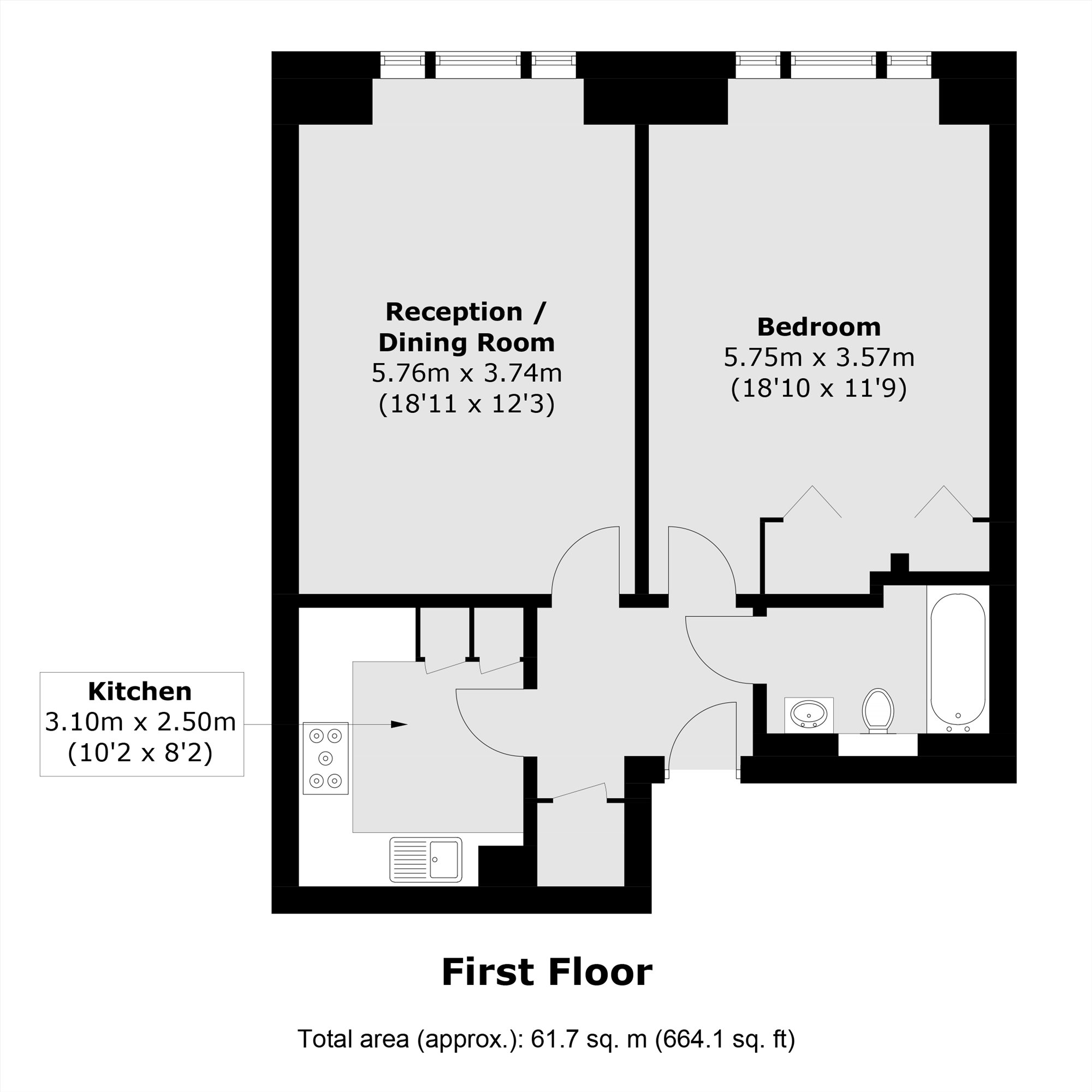 Apartment 15, Central Building, 3, Matthew Parker Street, London floorplan