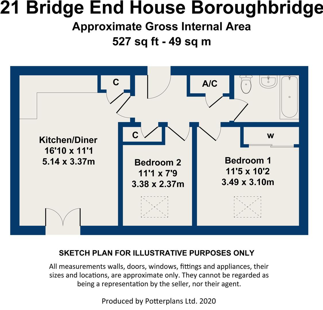 Flat 21, Bridge End House, Mill Lane, Boroughbridge, York floorplan