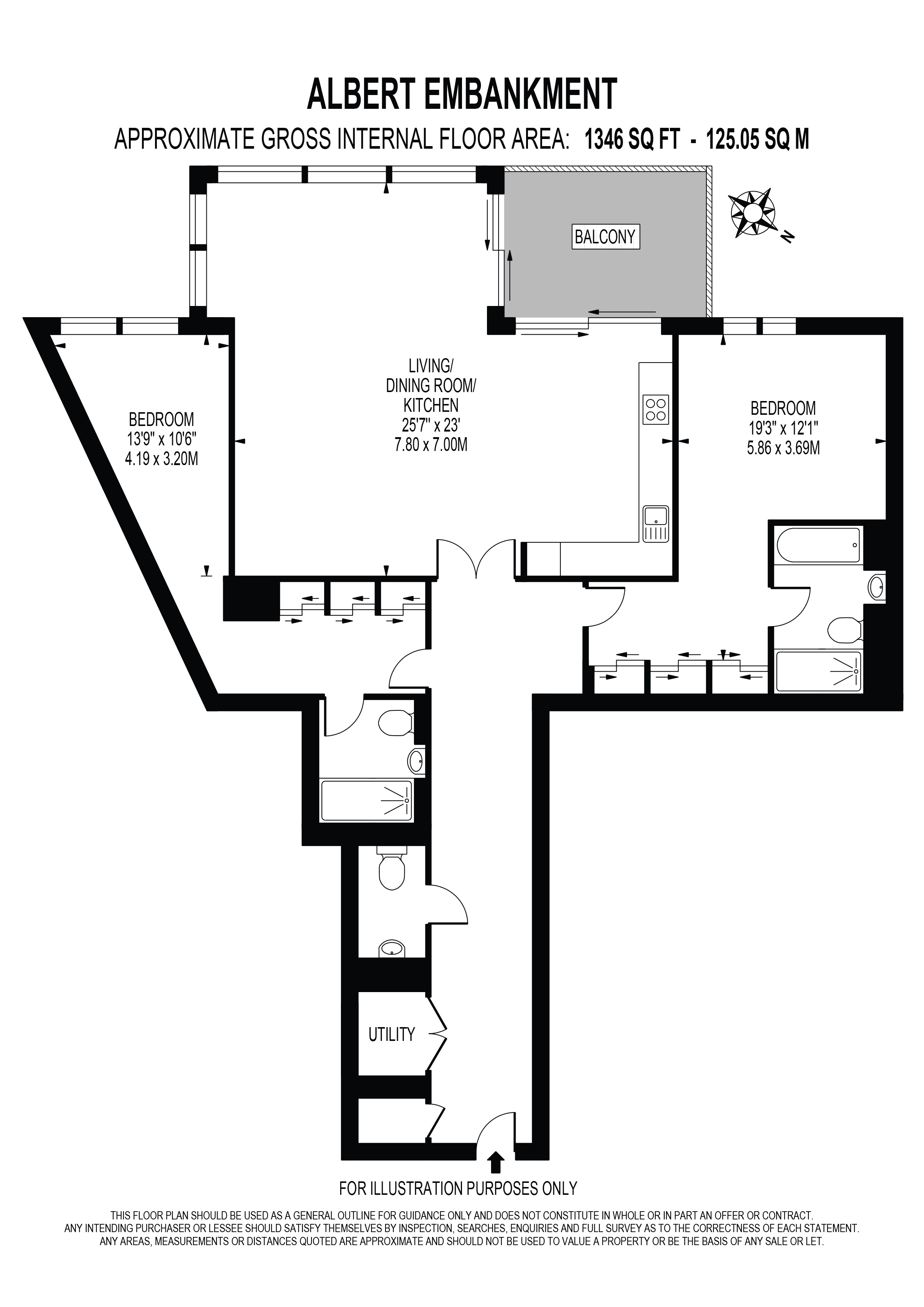 Apartment 80 The Dumont 27, Albert Embankment, London floorplan
