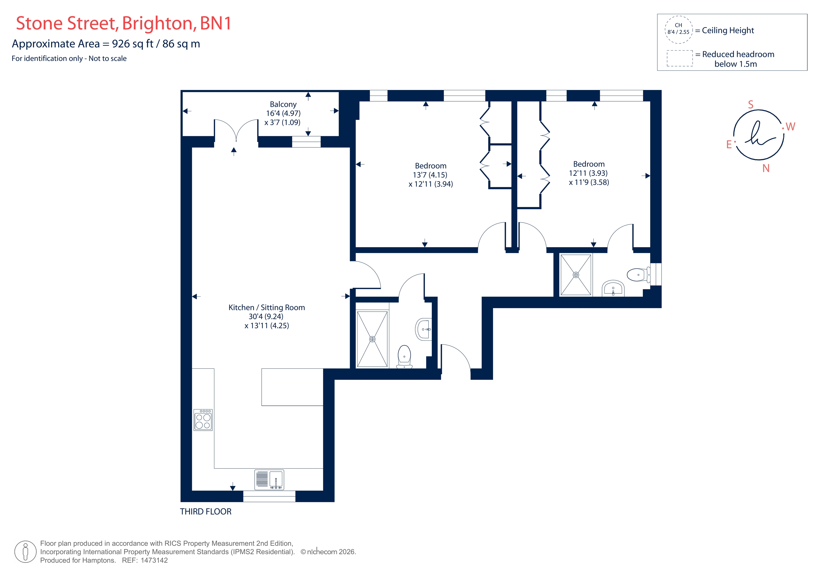 Flat 6, 15, Stone Street, Brighton floorplan
