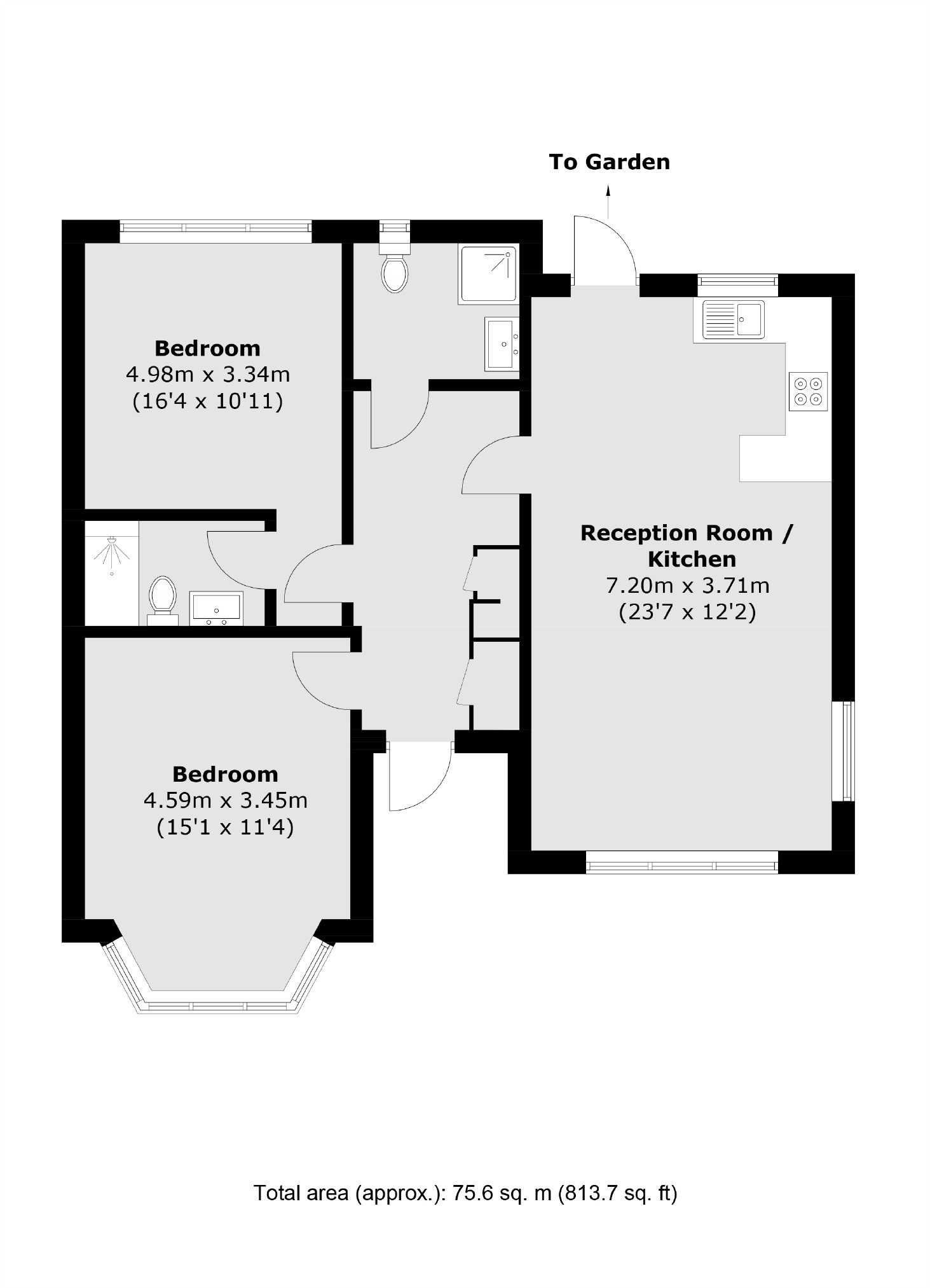 Flat 1, 1, Brunswick Gardens, London floorplan