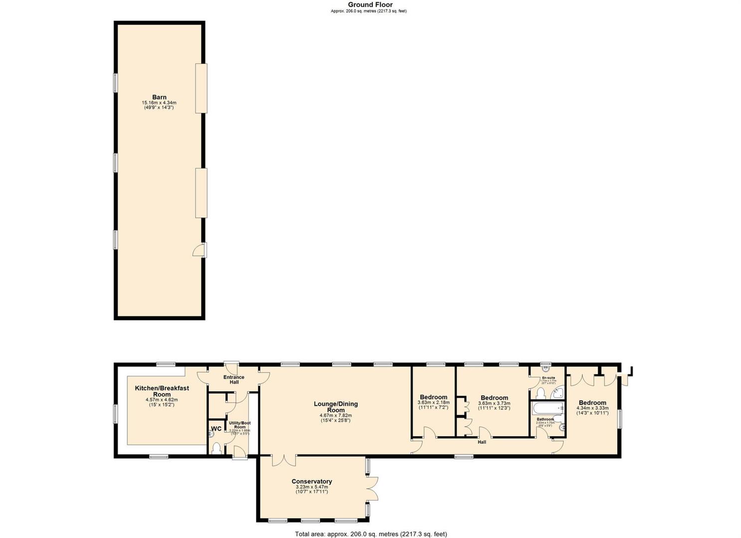 The Gables, Hall Lane, Tharston floorplan