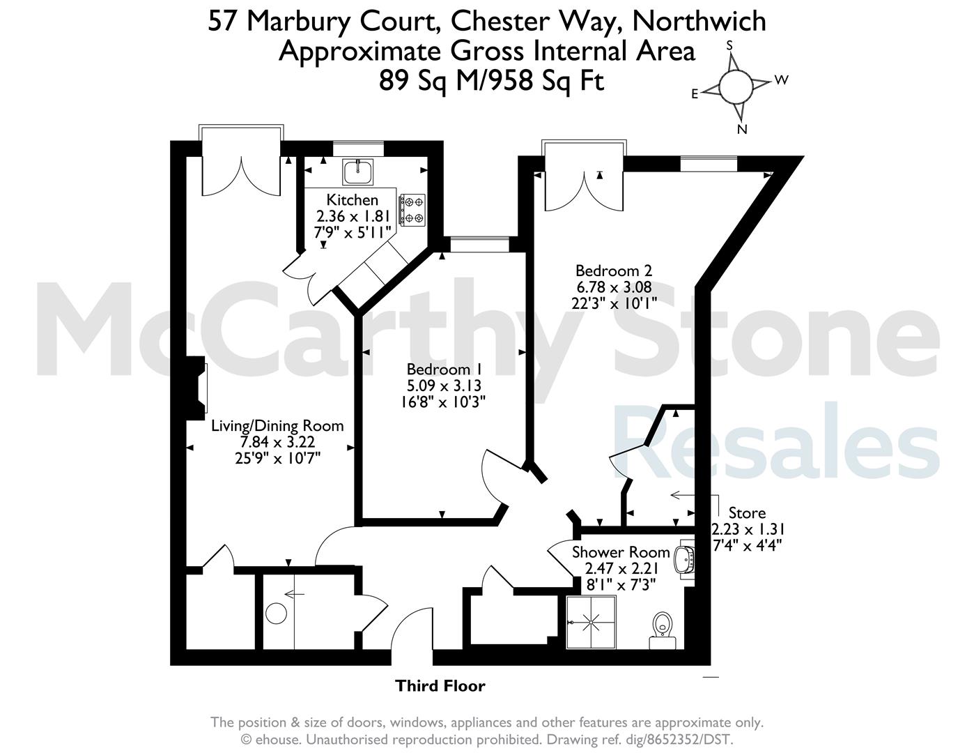 57 Marbury Court, Chester Way, Northwich floorplan