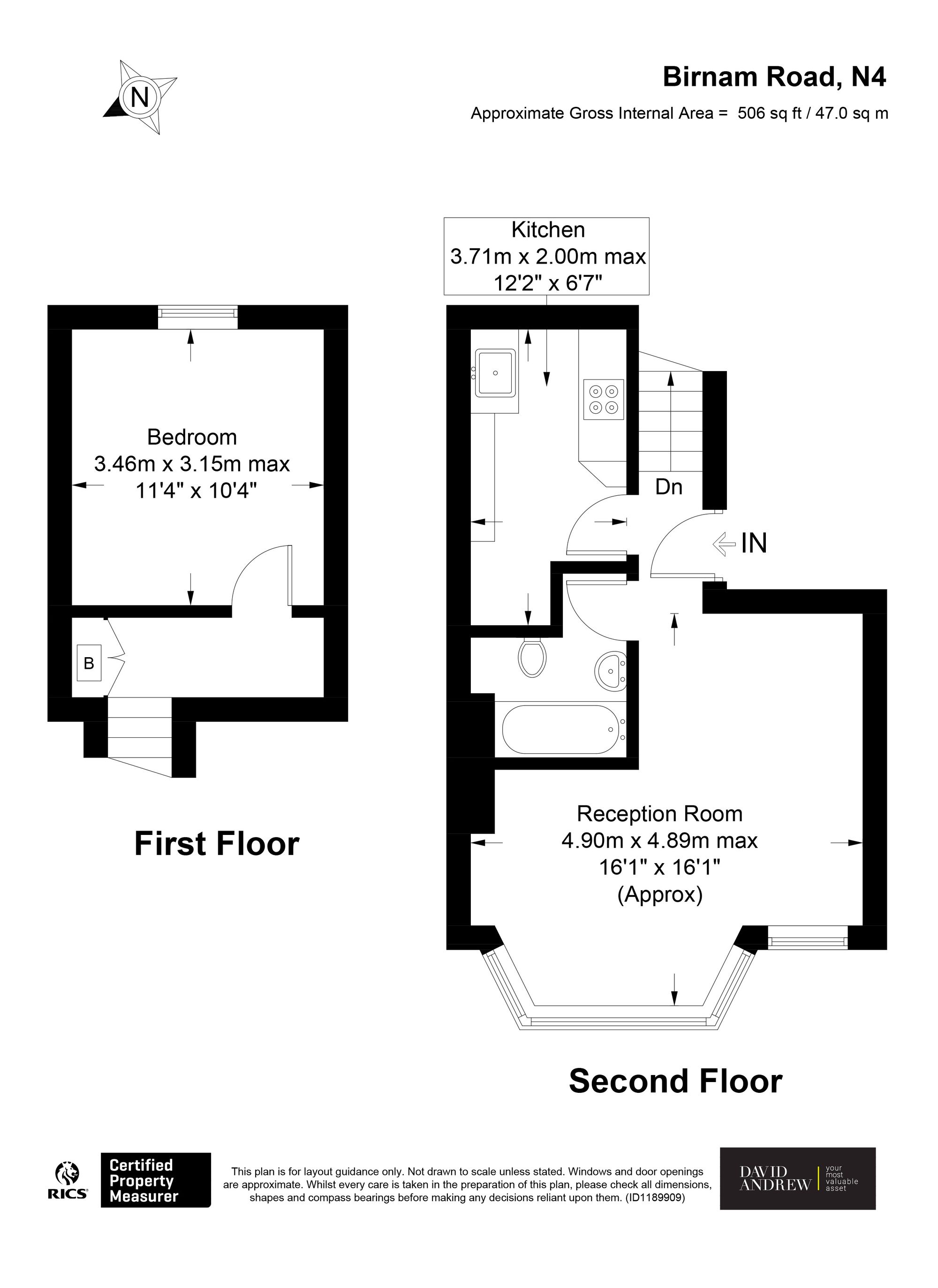 First Floor Flat, 30 Birnam Road, London, London floorplan