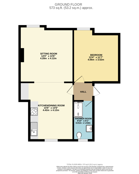 Flat 2 51a, High Street, Budleigh Salterton floorplan