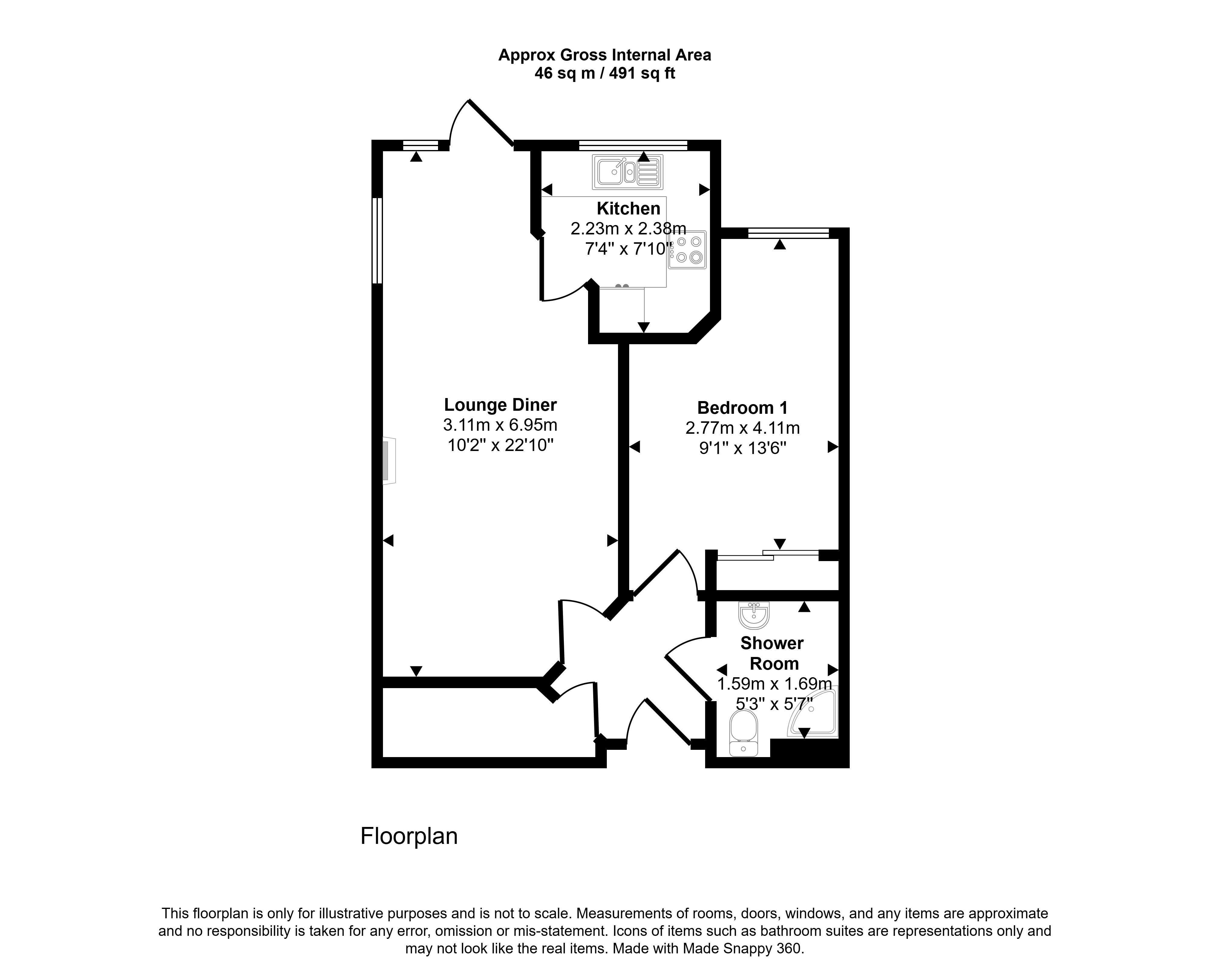 2 Hale Lodge, Fitzalan Road, Littlehampton floorplan