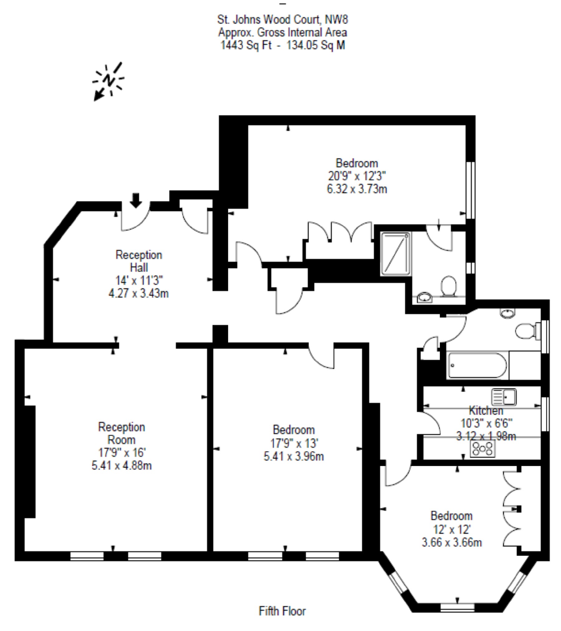 3 Bedrooms Flat to rent in St John's Wood Court, London NW8