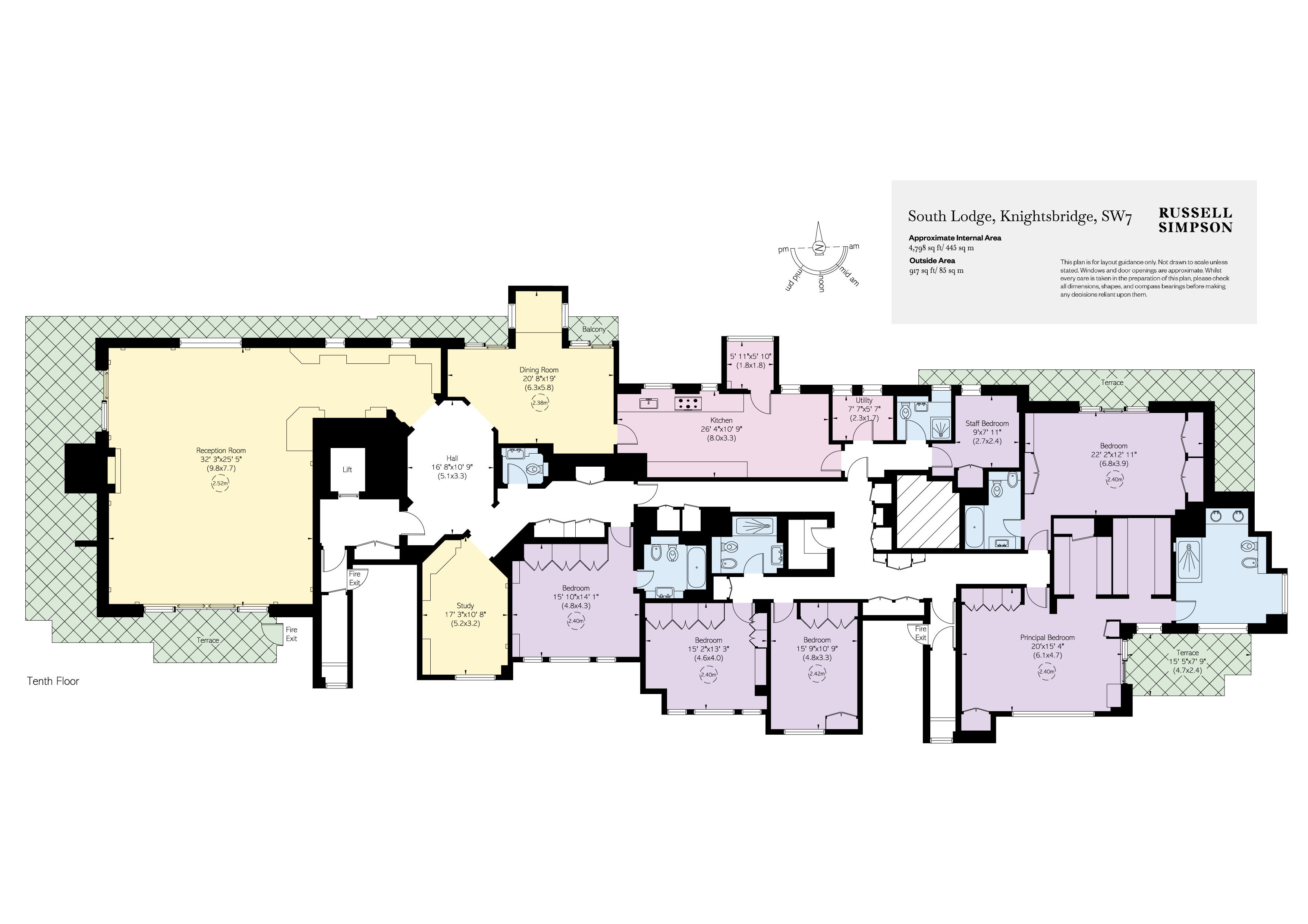 The Penthouse, 41, South Lodge, Knightsbridge floorplan