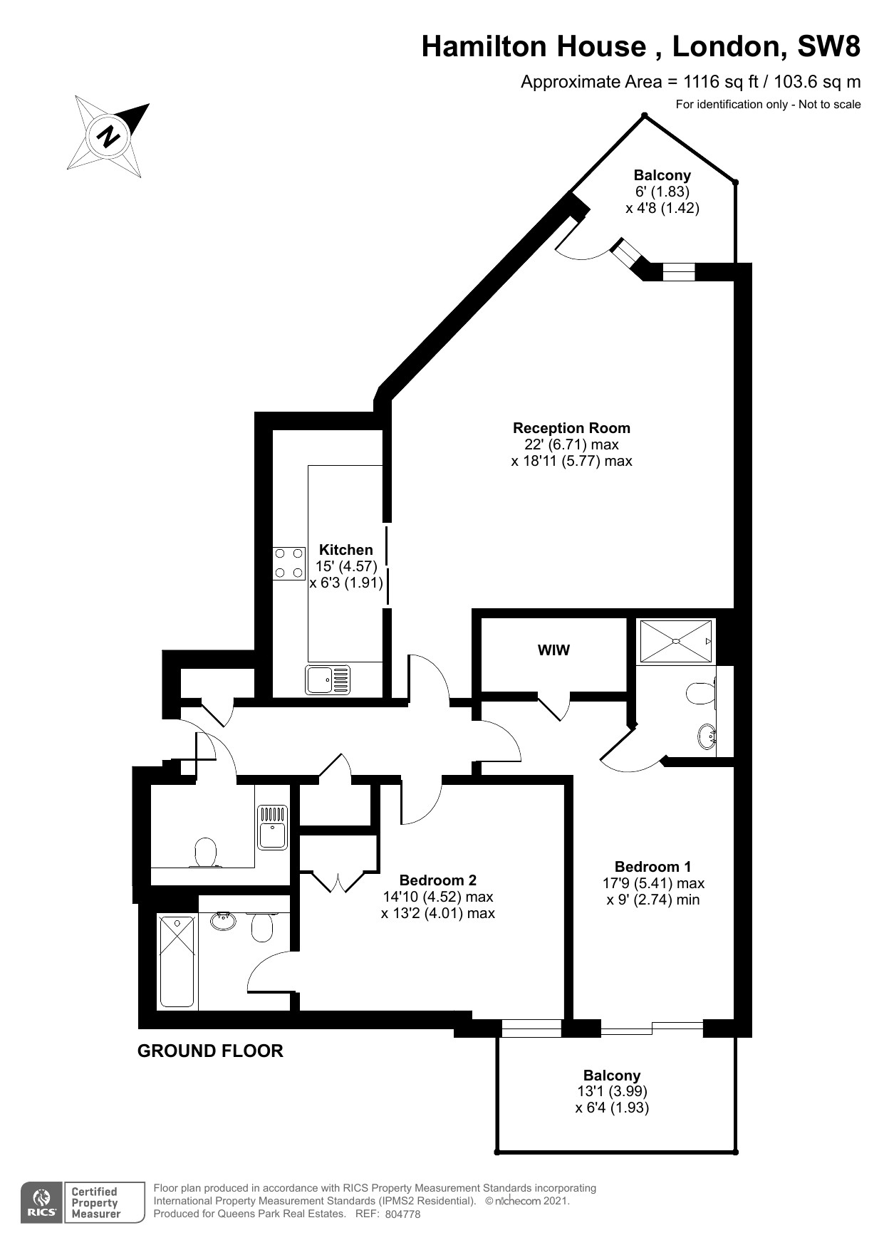 538 Hamilton House,, St. George Wharf, Vauxhall, London SW8, London floorplan
