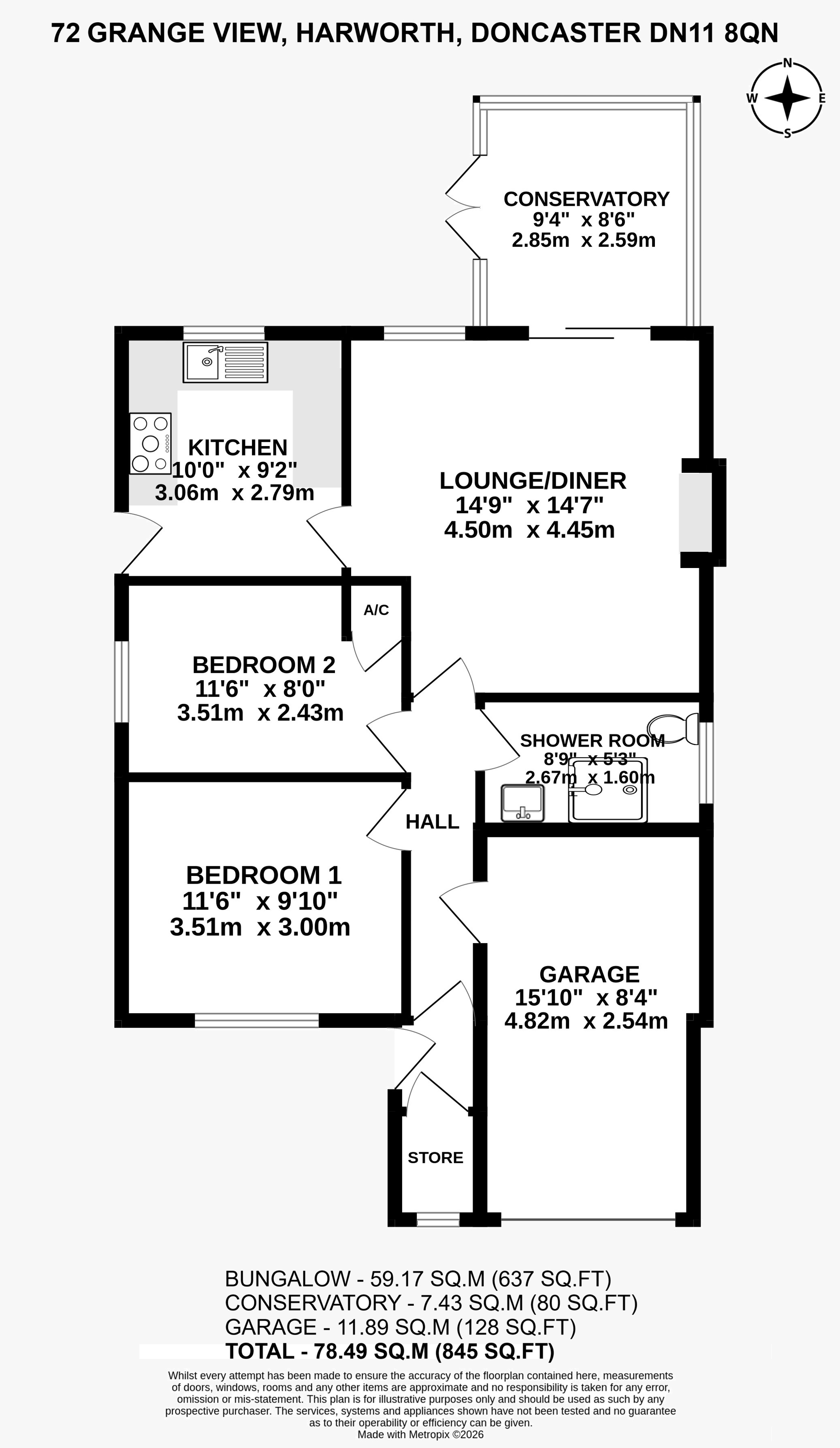 72, Grange View, Doncaster floorplan