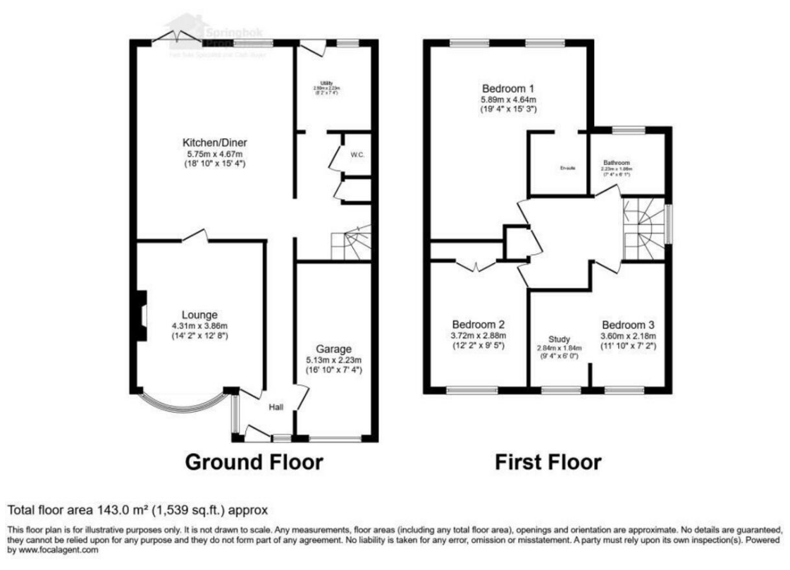 95, Worthington Road, Lichfield floorplan