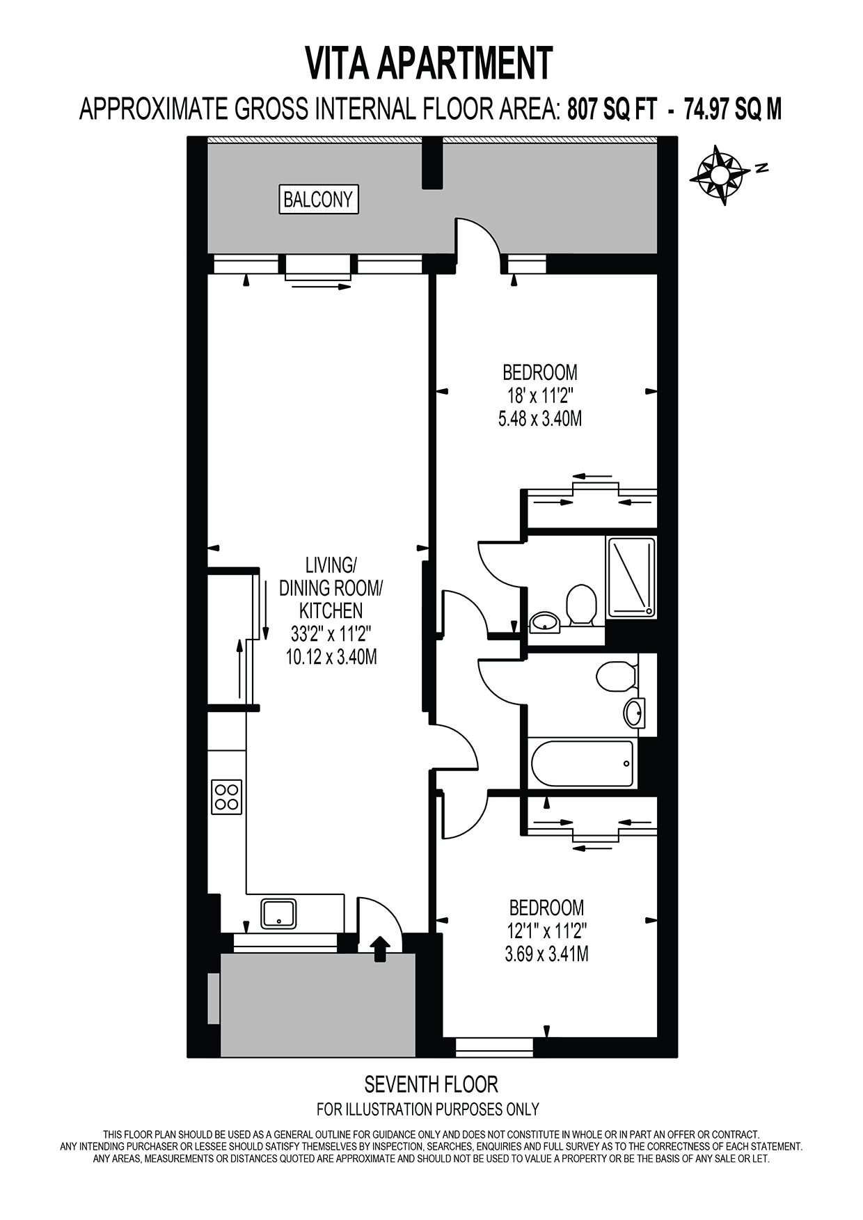 Flat 89 Vita Apartments, 1, Caithness Walk, Croydon floorplan