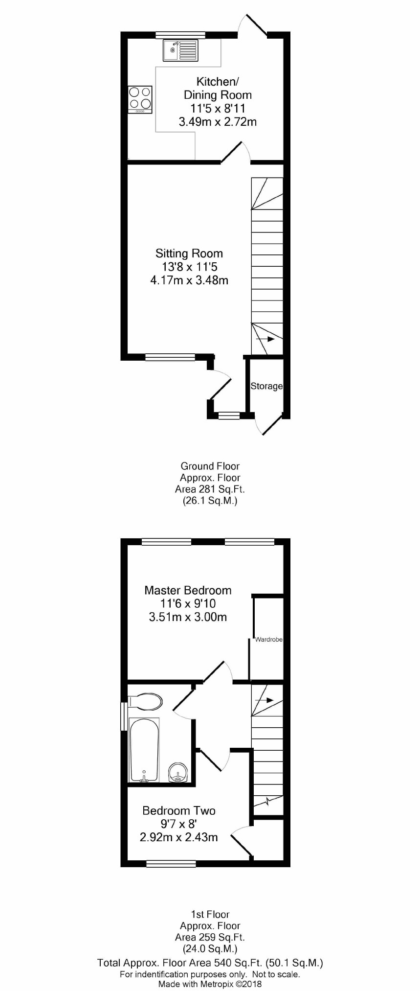 2 Bedrooms Semi-detached house for sale in Mowbray Gardens, Hitchin SG4