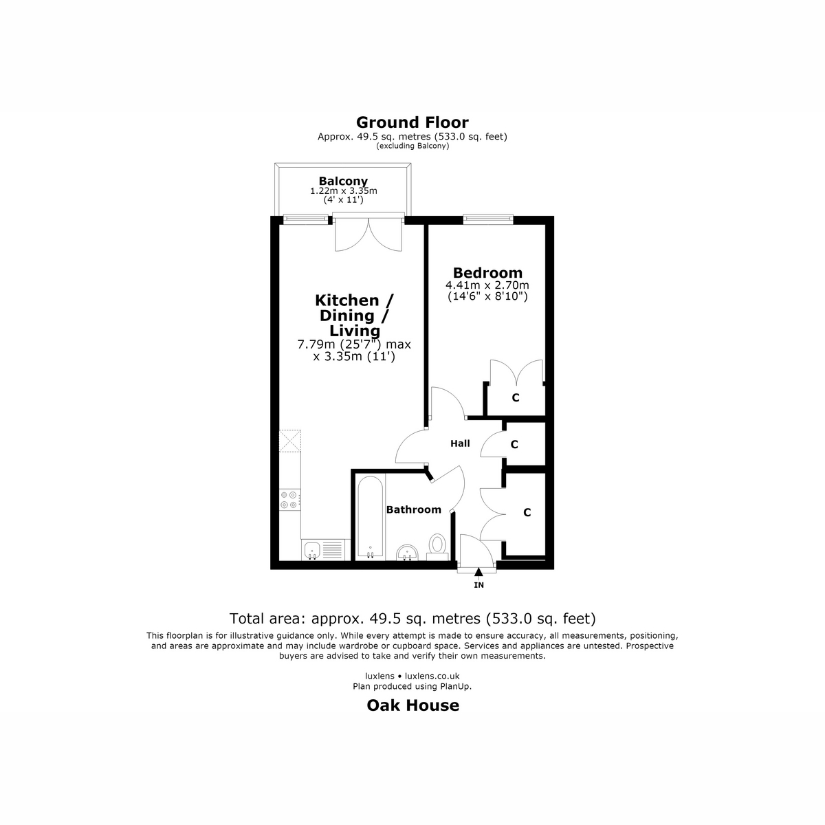 Flat 21 Oak House, Cottons Approach, Romford floorplan