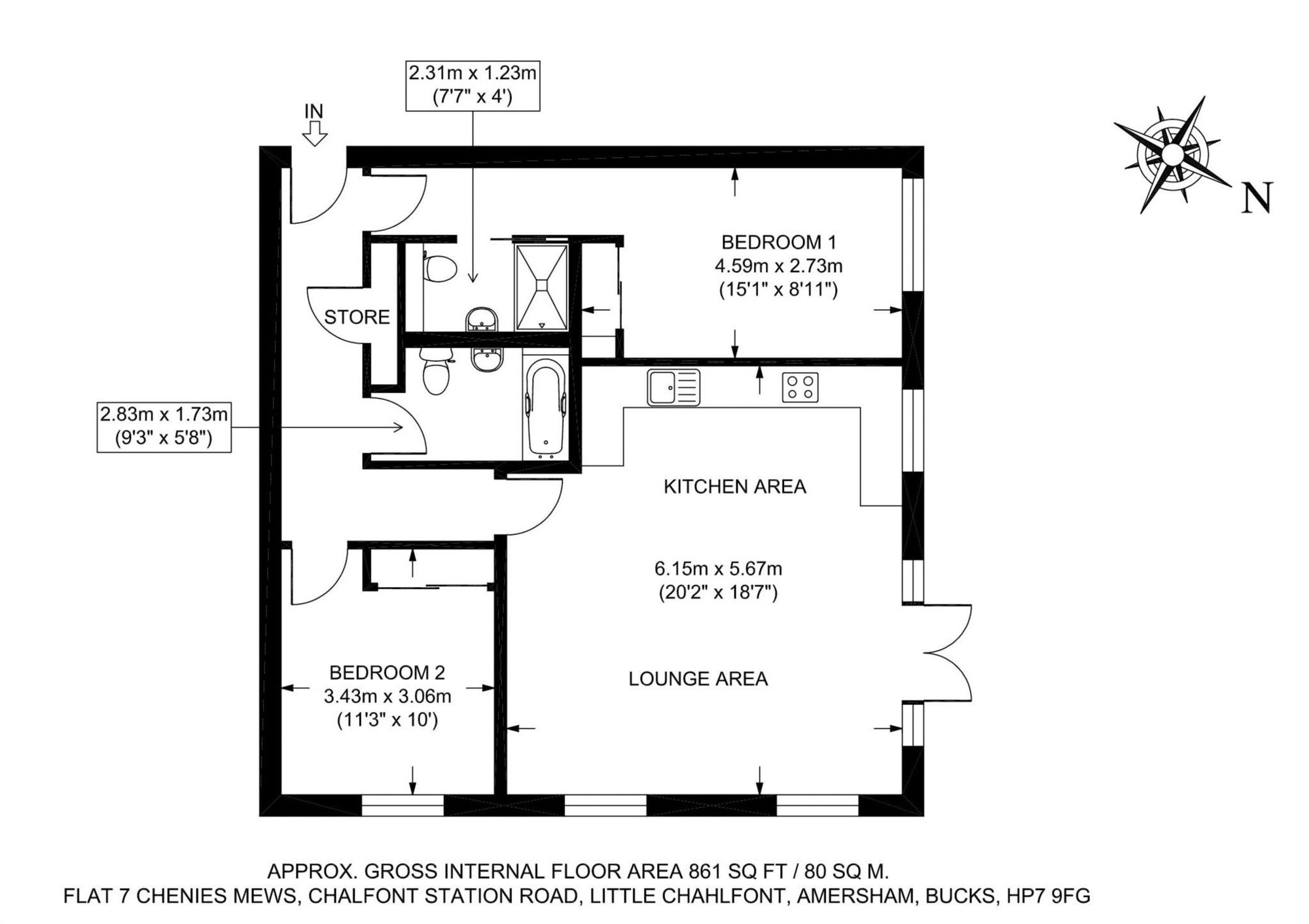 Flat 7, Chenies Mews Chalfont Station Road, Amersham floorplan
