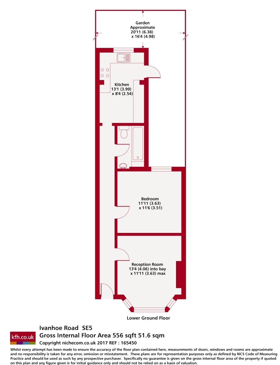 Basement Flat, 79A, Ivanhoe Road, London floorplan