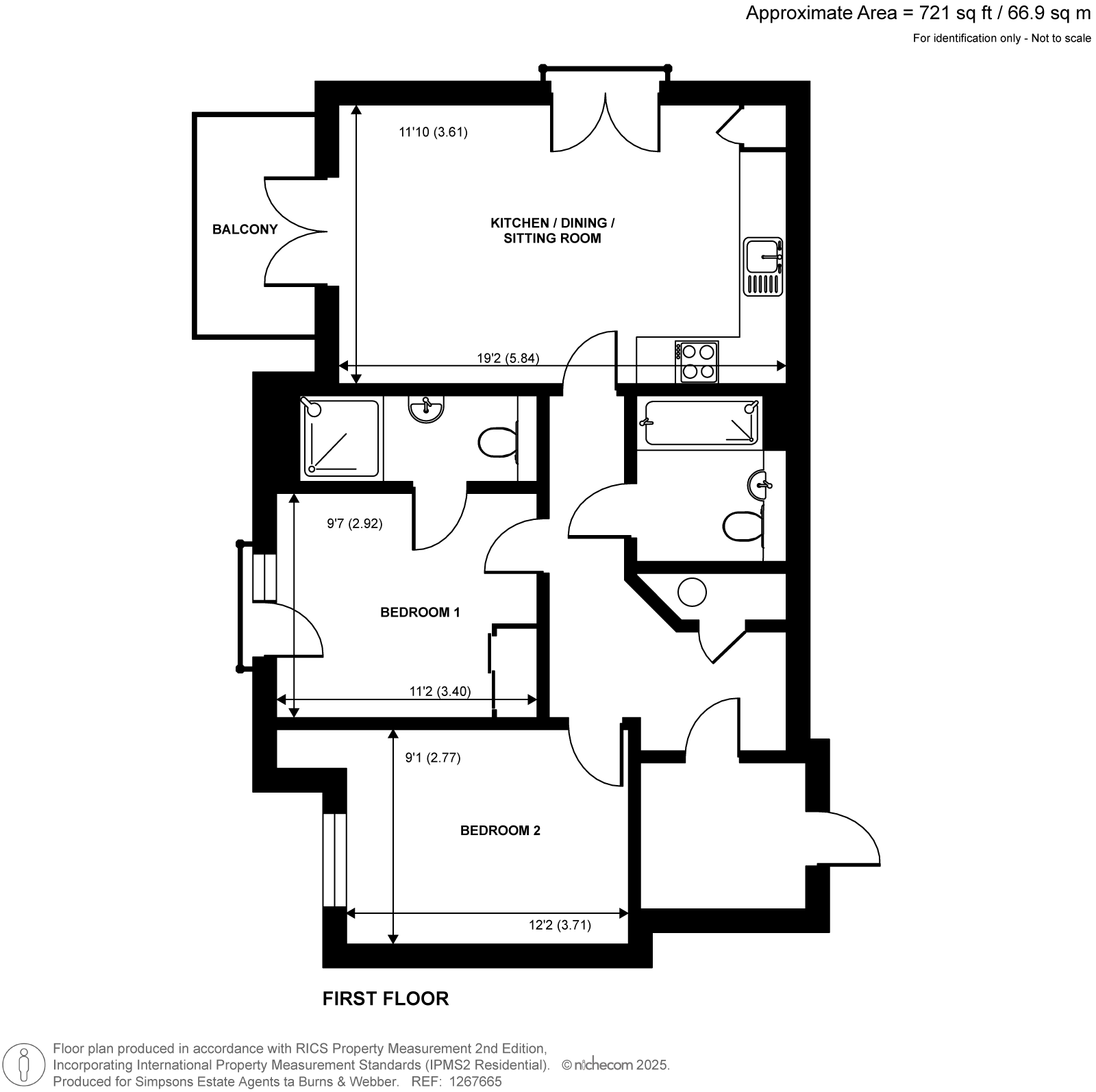 Flat 5, Elton House, 36, Electric Close, Godalming floorplan