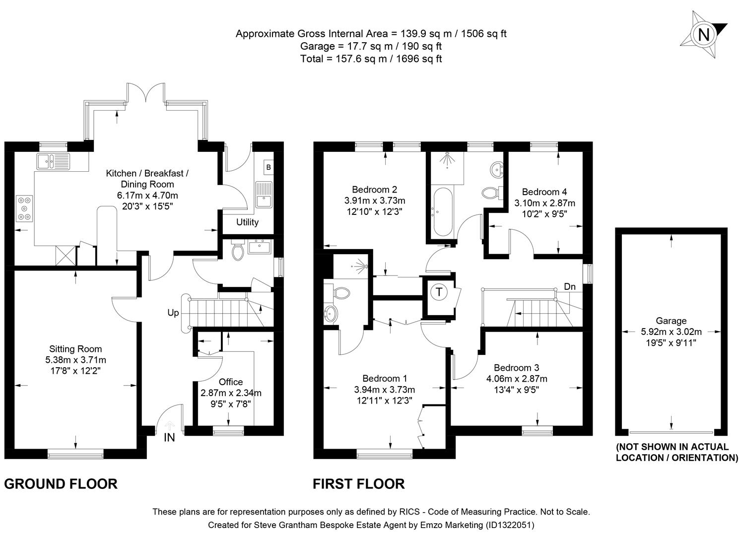 1, Markwells Walk, Clanfield floorplan