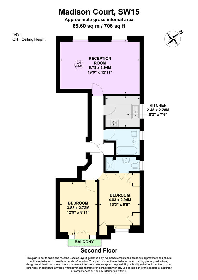 Flat 3, Madison Court, 202A, West Hill, London floorplan