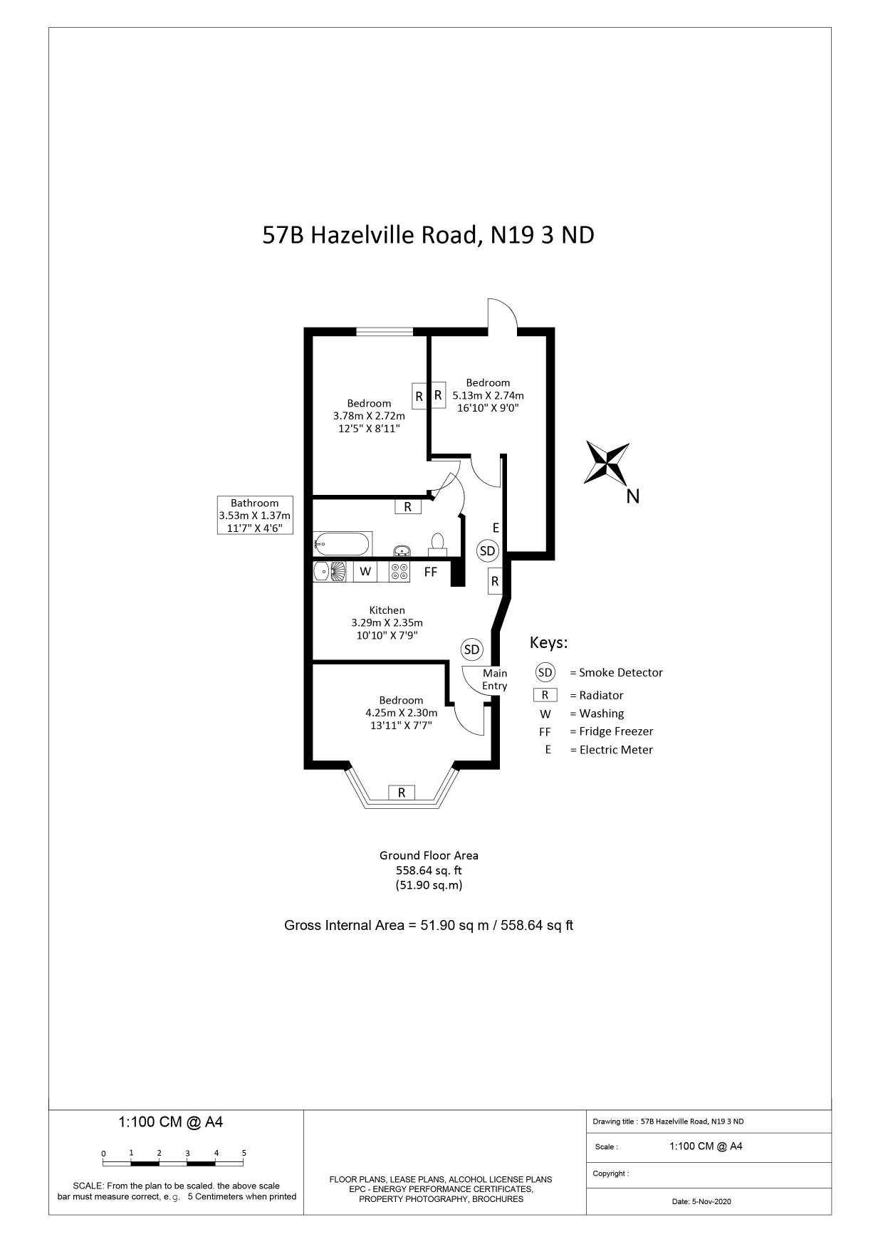 Flat B 57, Hazellville Road, London floorplan
