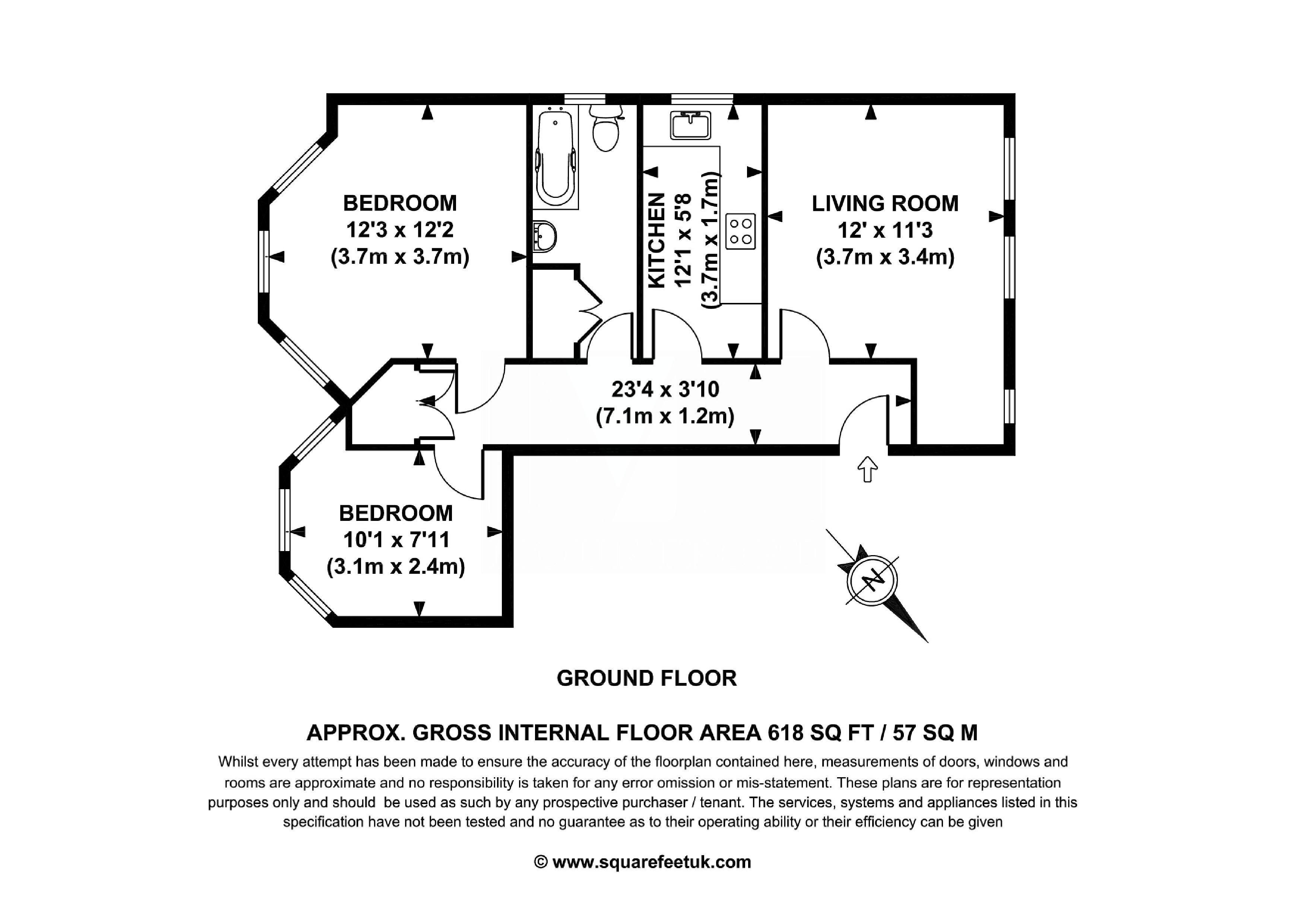 2 Bedrooms Flat to rent in Langley Avenue, Surbiton KT6