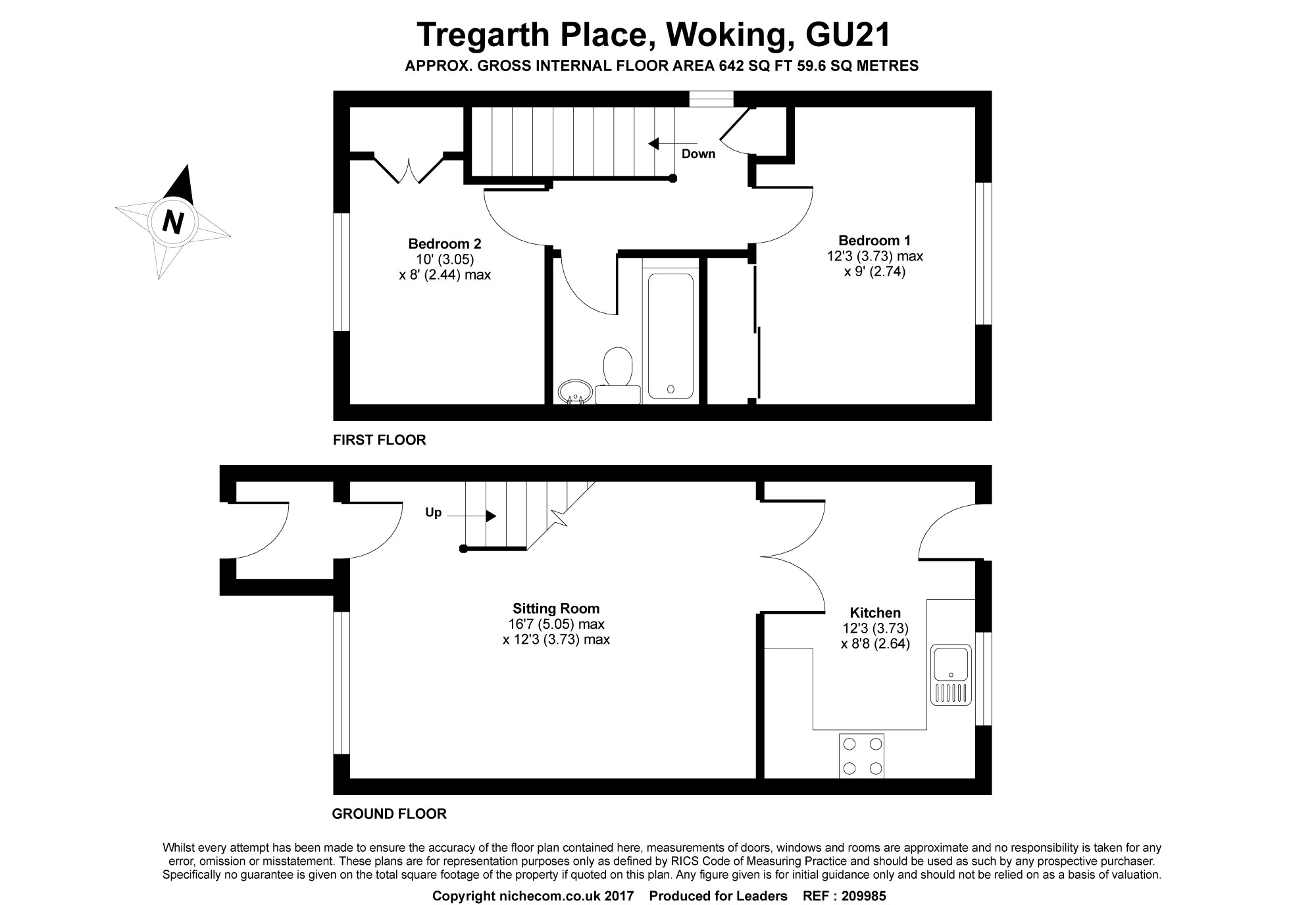 2 Bedrooms End terrace house to rent in Tregarth Place, Goldsworth Park, Surrey GU21