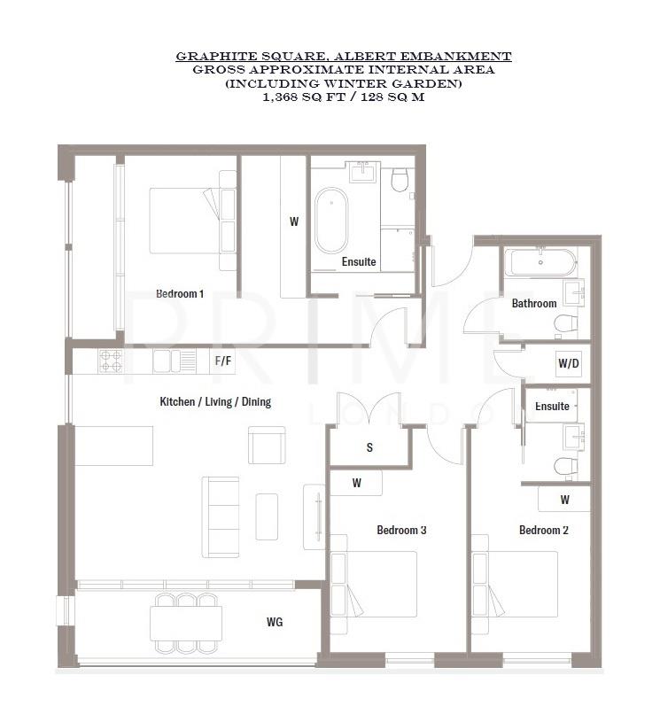 B13-3, Vauxhall Walk, Albert Embankment floorplan
