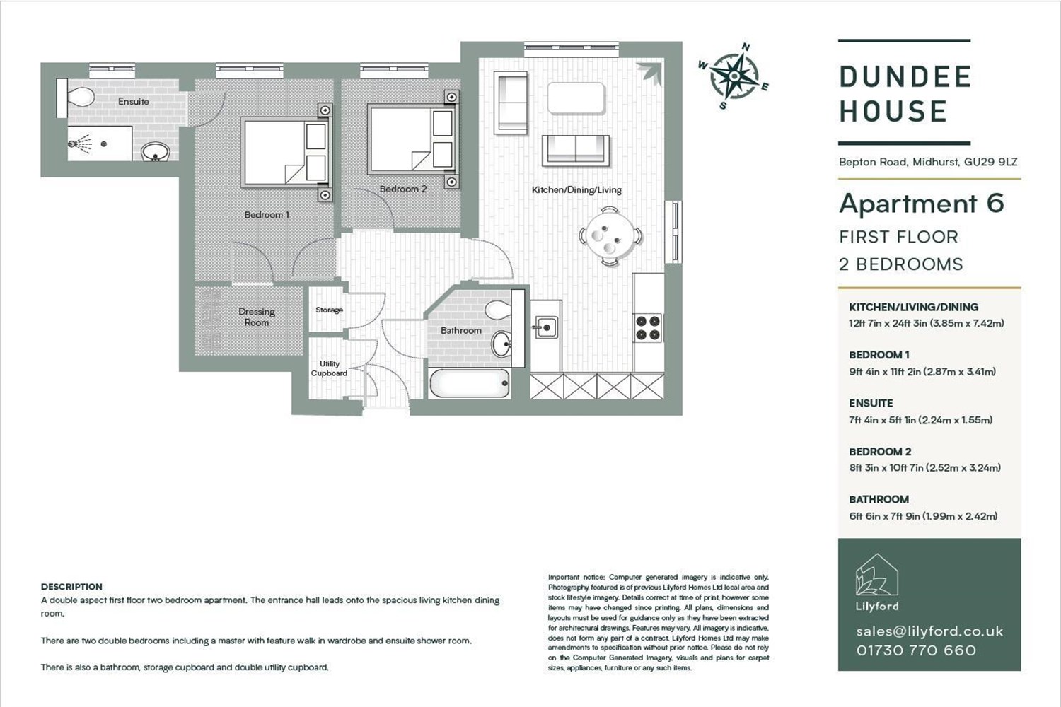 Flat 6, Dundee House, Bepton Road, Midhurst floorplan