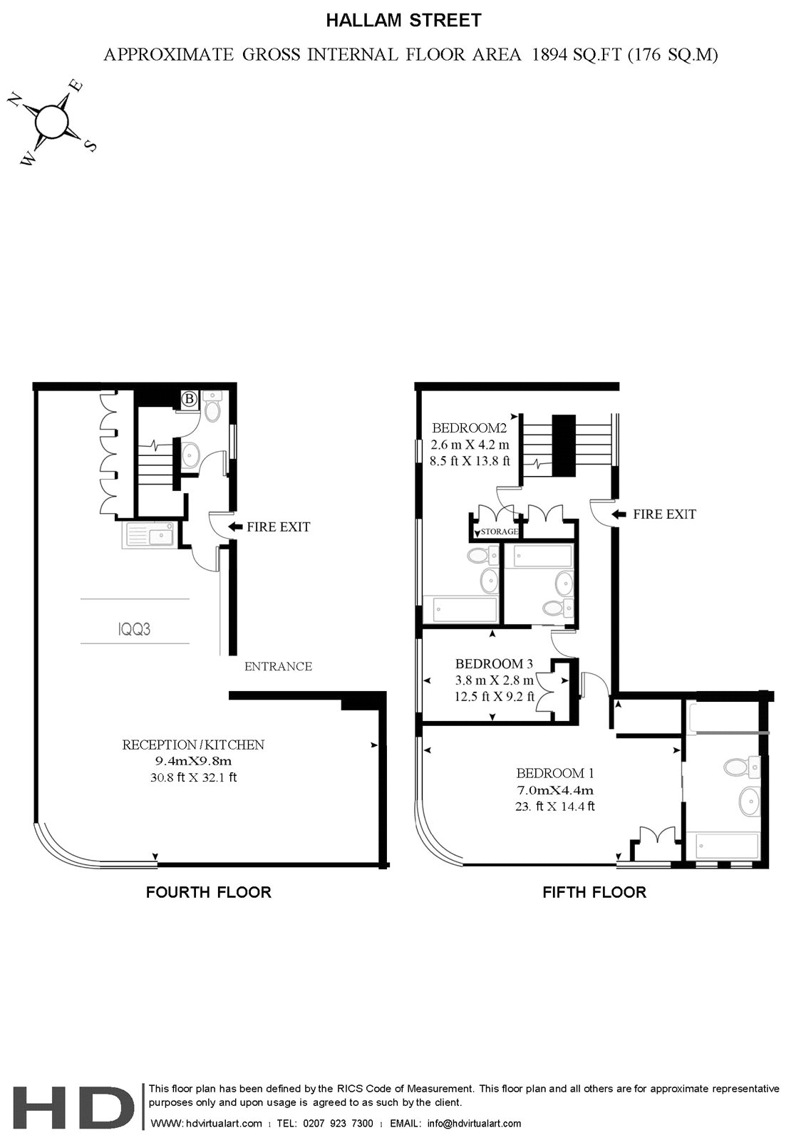 3 Bedrooms Flat to rent in Hallam Street, London W1W