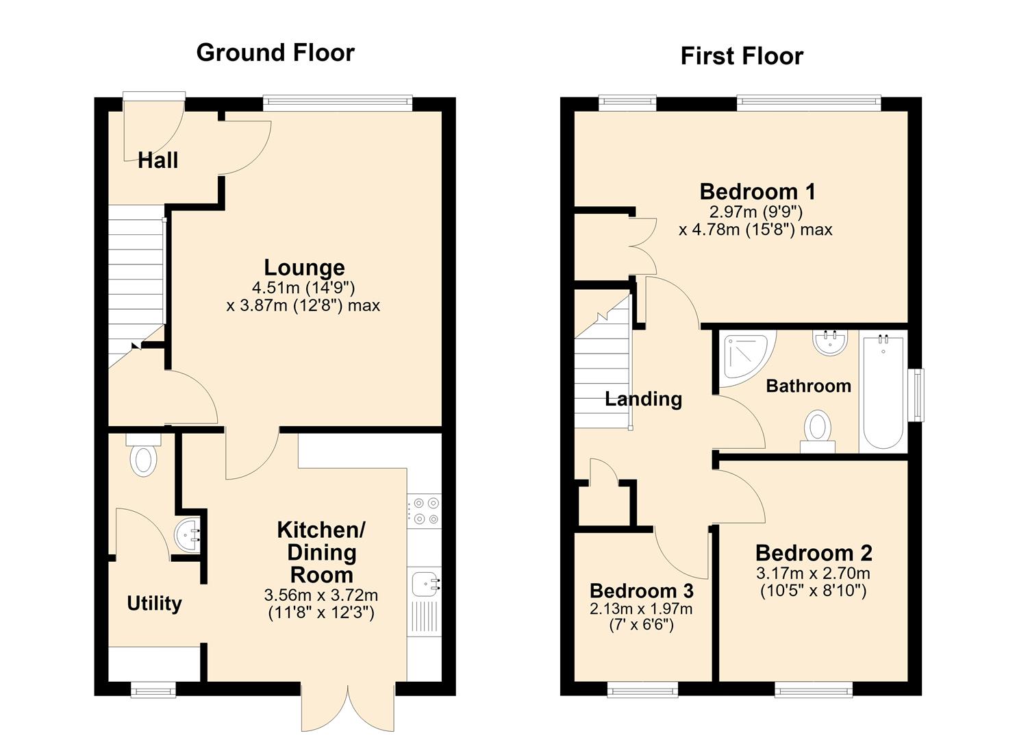 1, Astley Close, Hull floorplan