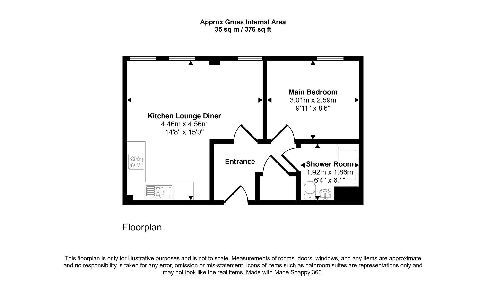 Flat 43, Bryan House 61-69 Standishgate, Wigan floorplan