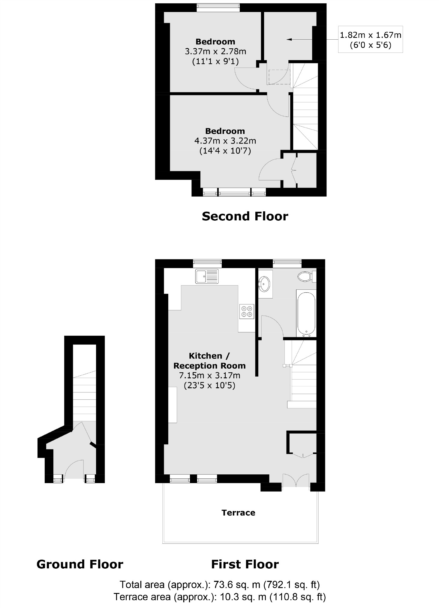 Top Floor Flat, 24, Margravine Gardens, London floorplan