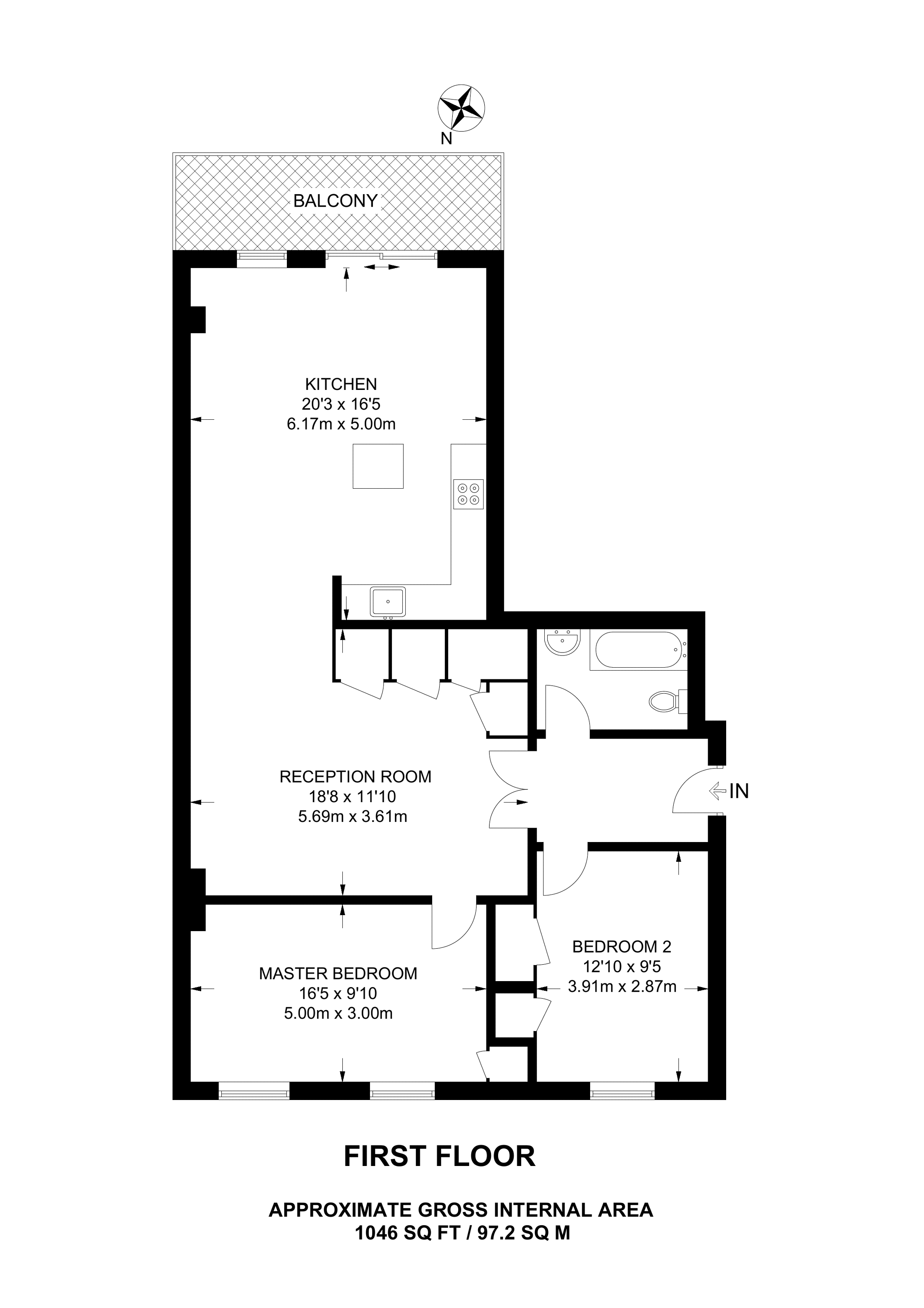 2 Bedrooms Flat to rent in Kimberley Road, Brondesbury NW6