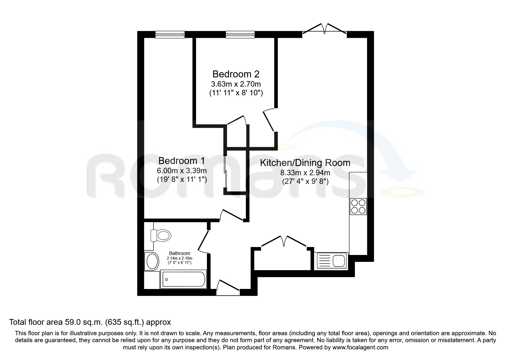Flat 76, Magna Vita, Lyon Way, Camberley floorplan