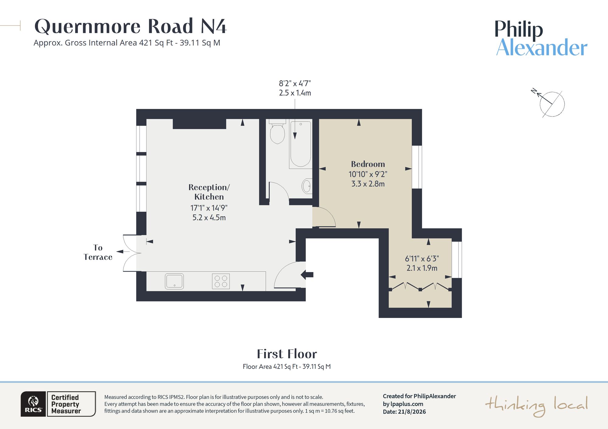 First Floor Flat, 46 Quernmore Road, Stroud Green, London floorplan